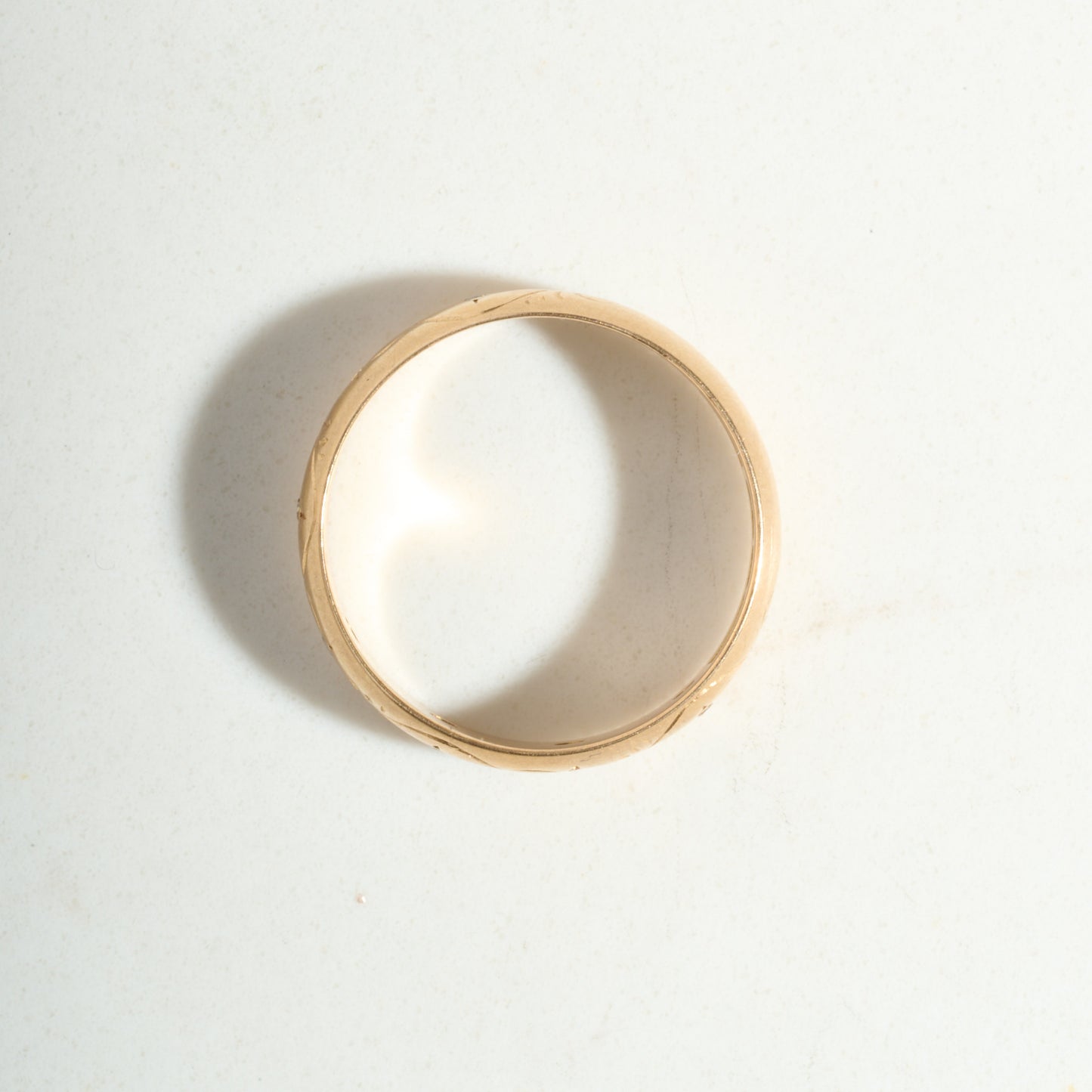 VINTAGE Engraved Wedding Band with Diamonds