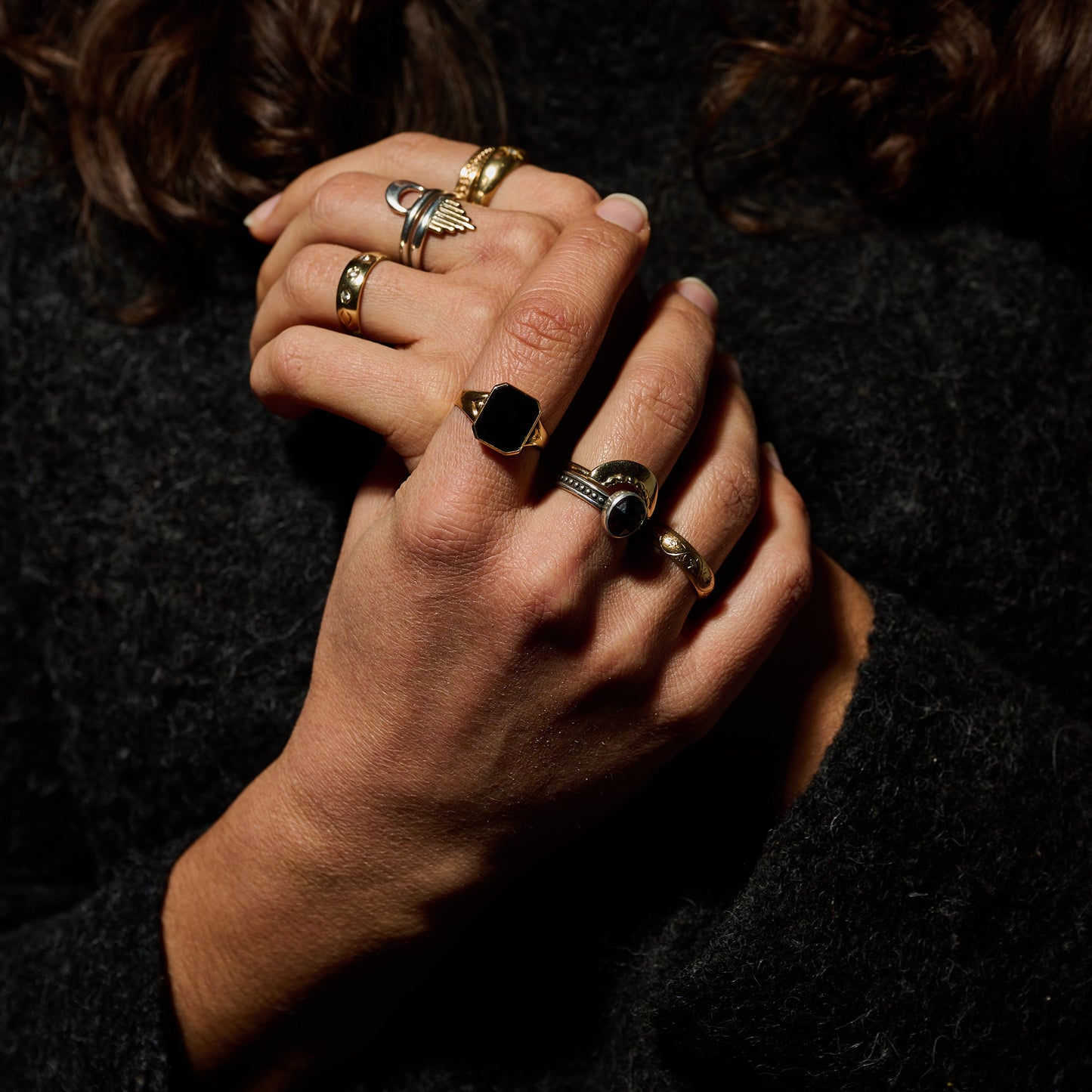 VINTAGE Onyx Signet Ring