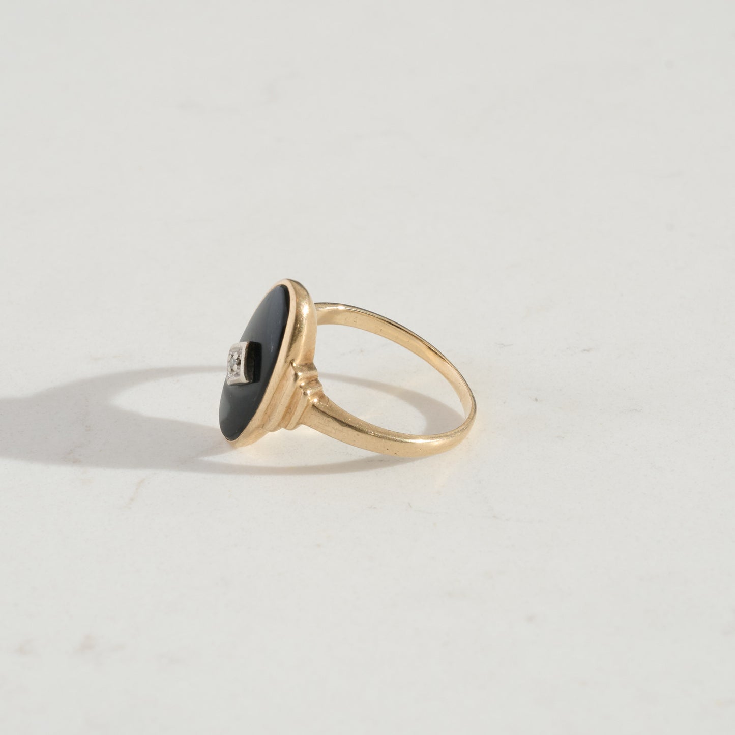 VINTAGE Onyx and Diamond Ring