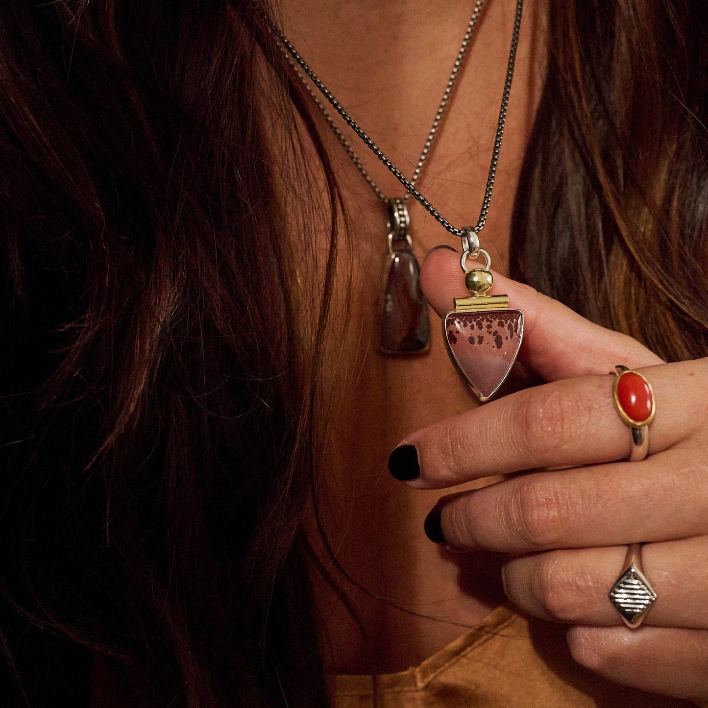 One of a Kind Rooted Jasper Pendant