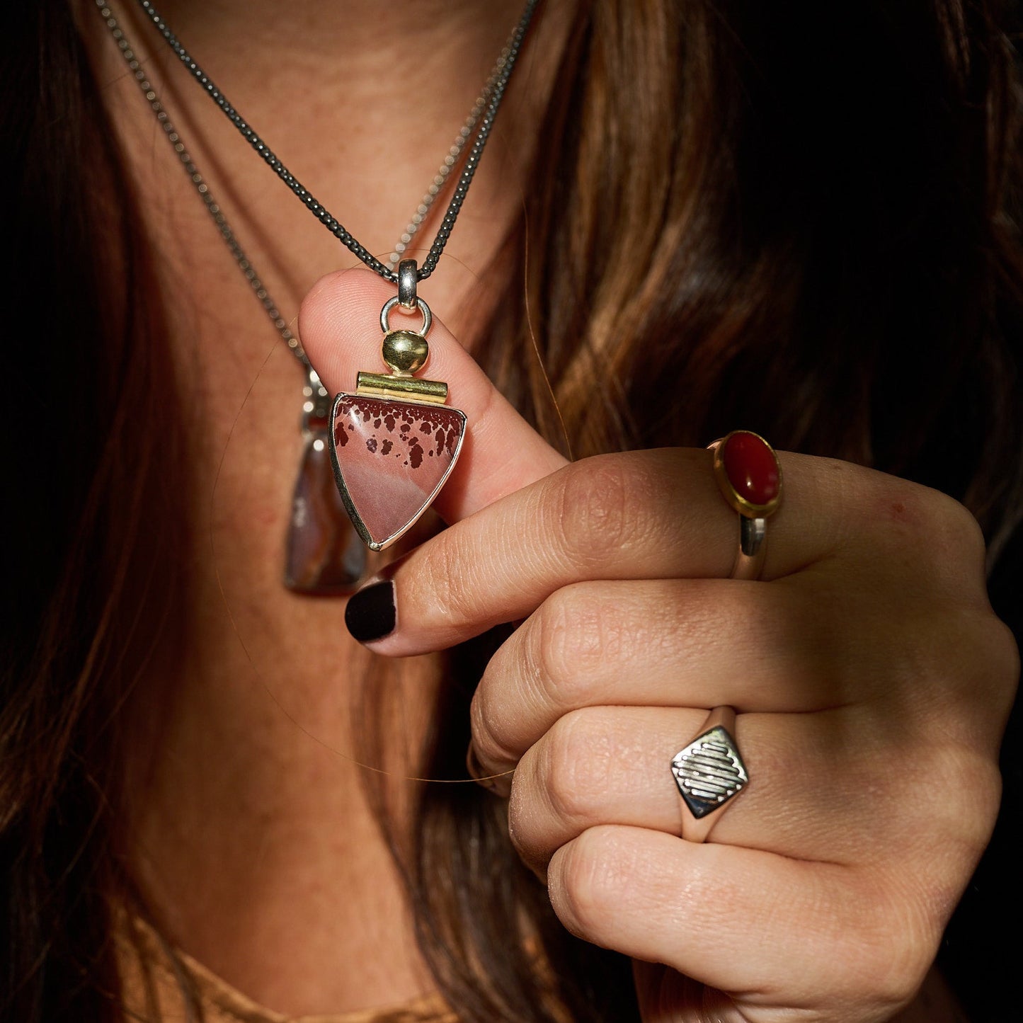 One of a Kind Rooted Jasper Pendant