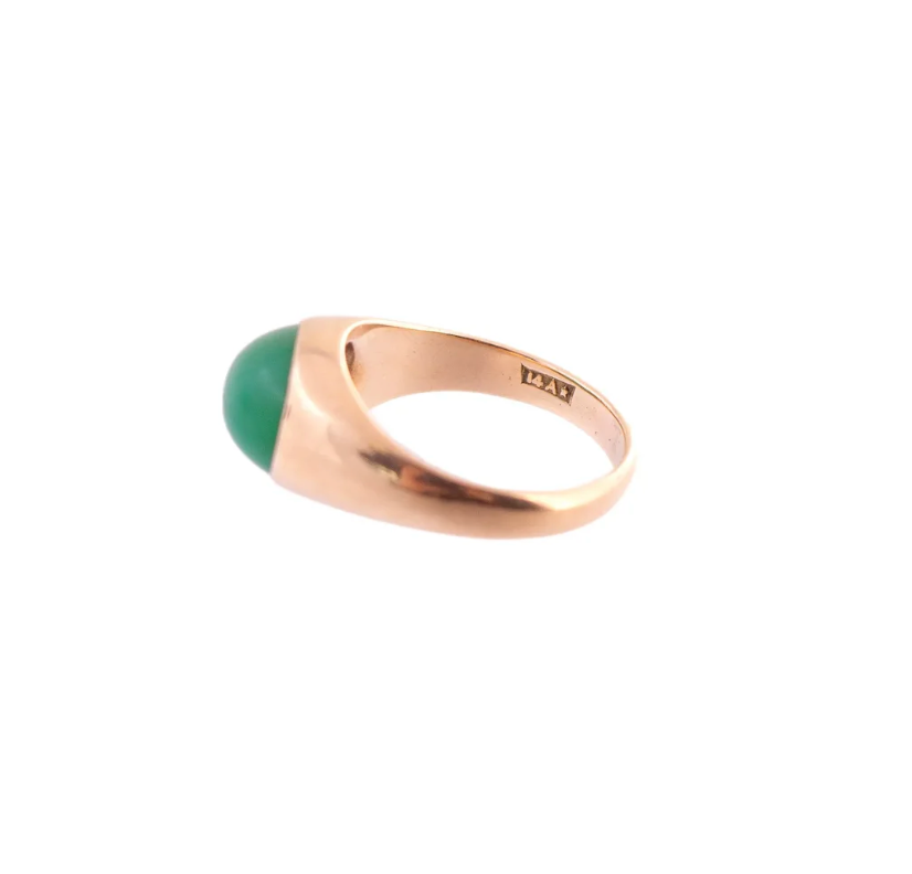 VINTAGE 14k Green Onyx Signet Ring – Adorn to Rise