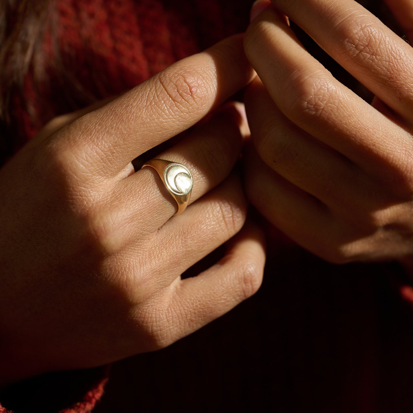 Crescent Moon Signet Ring | Made to Order