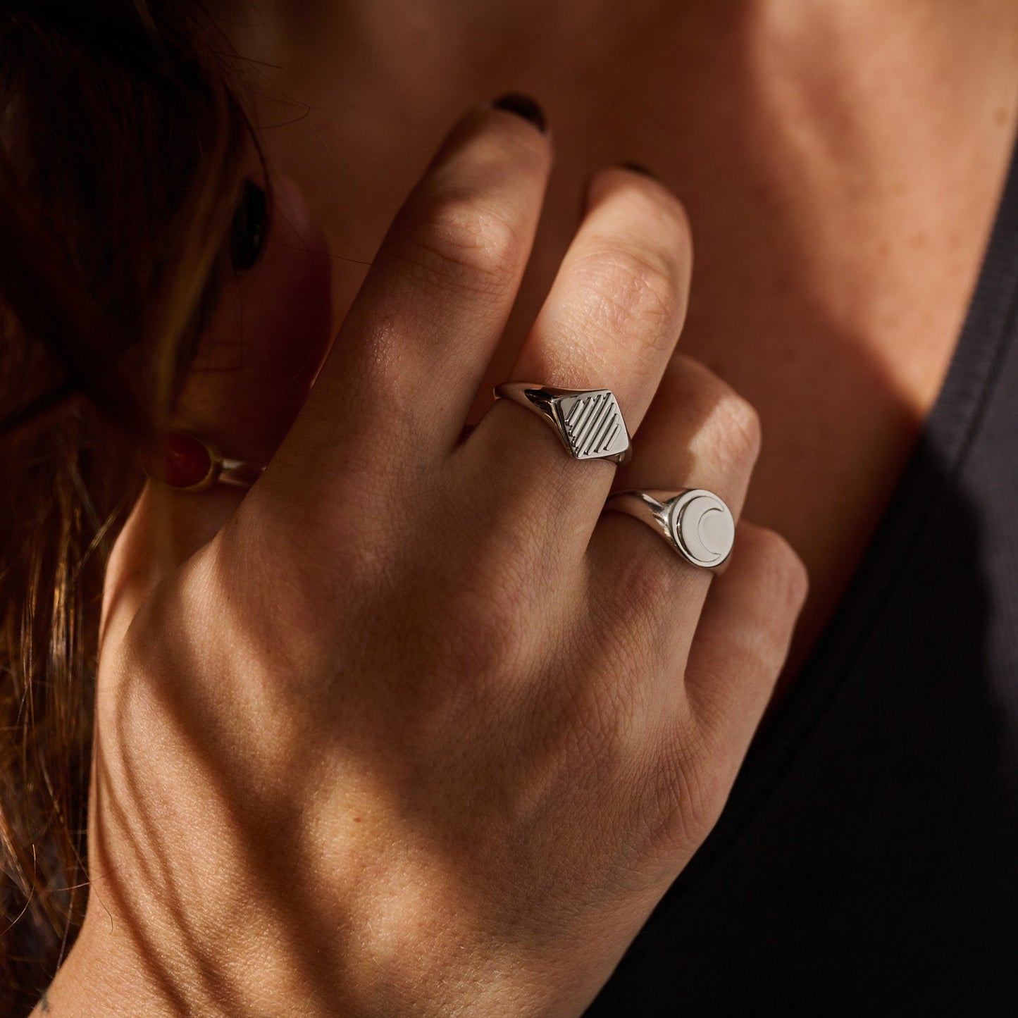 Crescent Moon Signet Ring | Made to Order