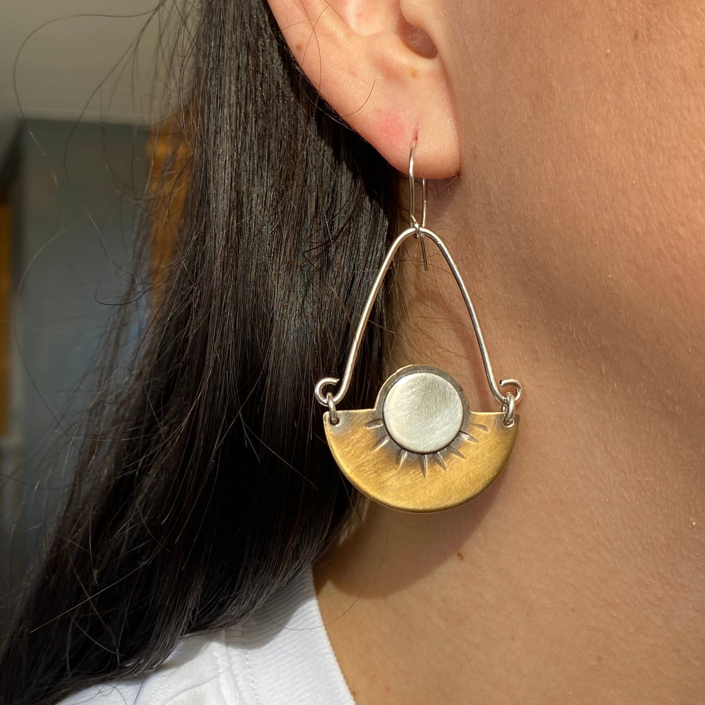 
                  
                    Arinna Earrings  | Silver + Brass
                  
                