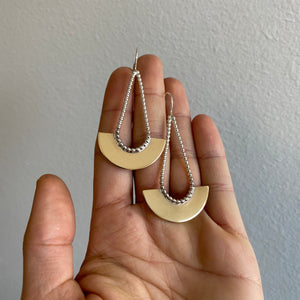 
                  
                    Large Ritual Axe Earrings | Silver + Brass
                  
                