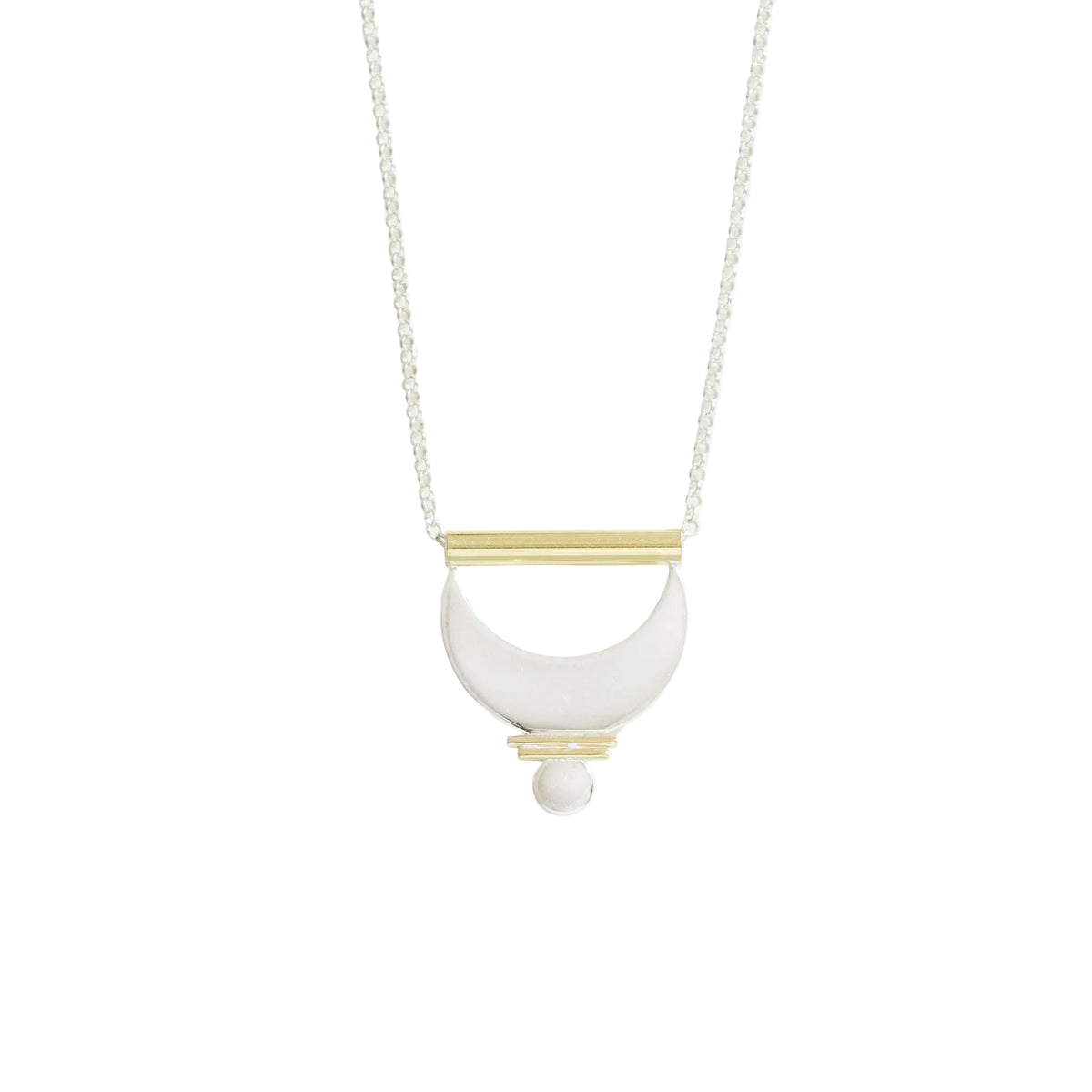 Large Prana Necklace | 14k Gold + Silver