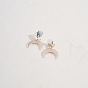 
                  
                    Moon Phase Drop Earrings | Silver
                  
                