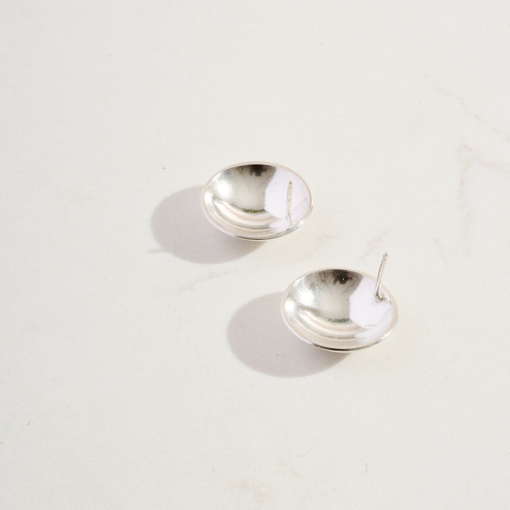 
                  
                    Domed Disc Studs | Silver
                  
                