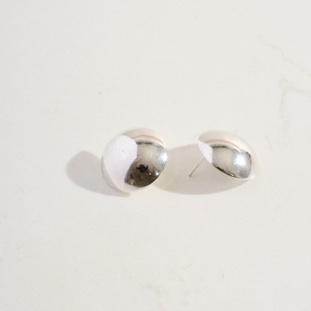 Domed Disc Studs | Silver