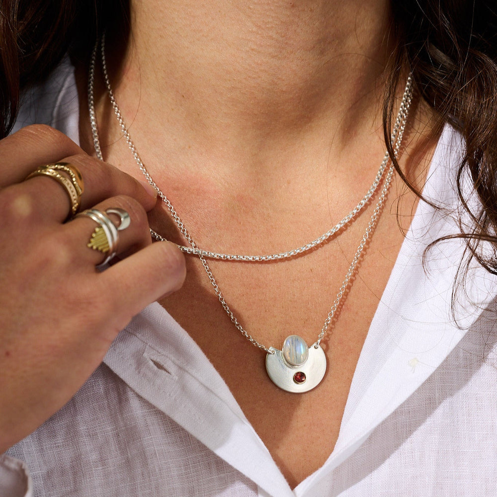 
                      
                        Kind Moonstone Garnet Pendant 2
                      
                    