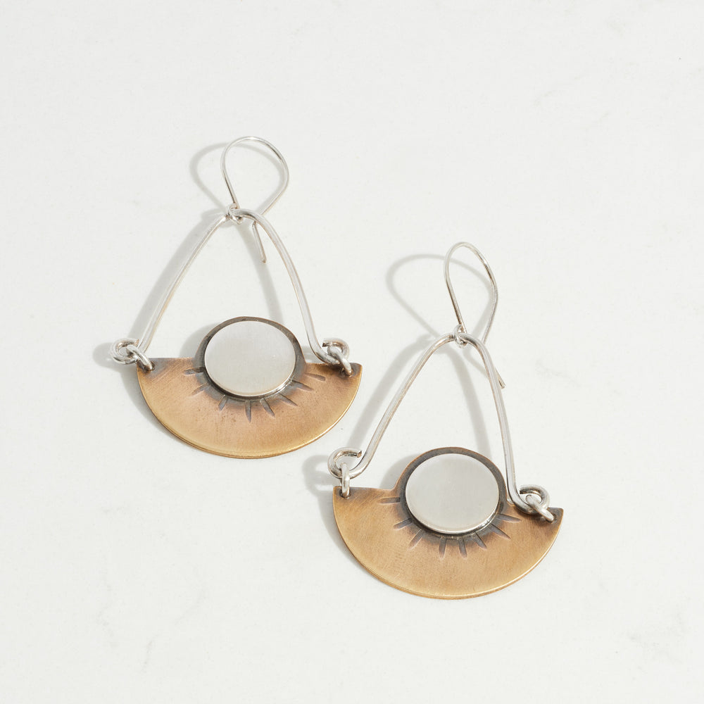 Arinna Earrings  | Silver + Brass