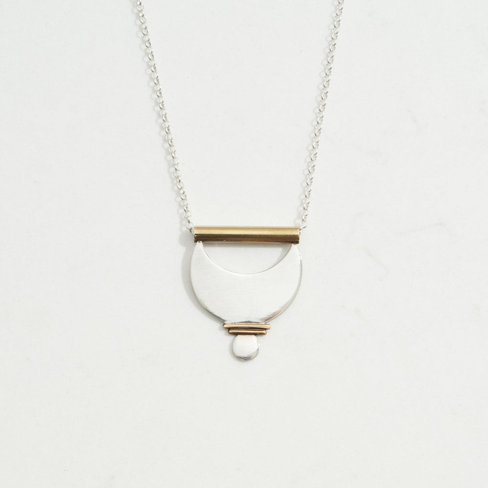 Large Prana Pendant | Silver + Brass