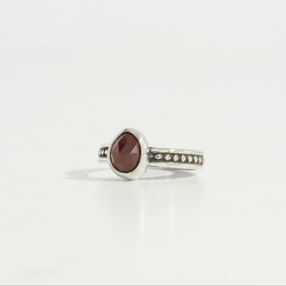 
                  
                    Garnet Protection Ring  | Silver
                  
                