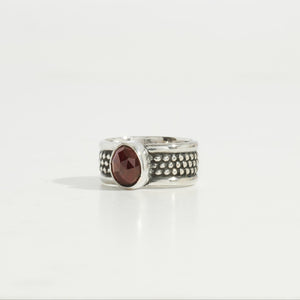 
                  
                    Garnet Warrior Ring  | Silver
                  
                