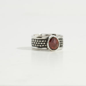 
                  
                    Garnet Warrior Ring  | Silver
                  
                