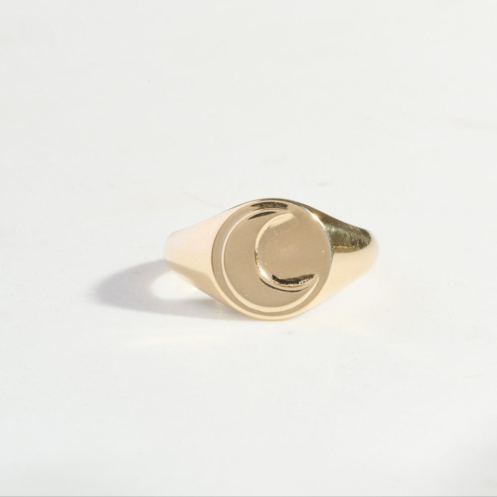 Crescent Moon Signet Ring | Ready to Ship