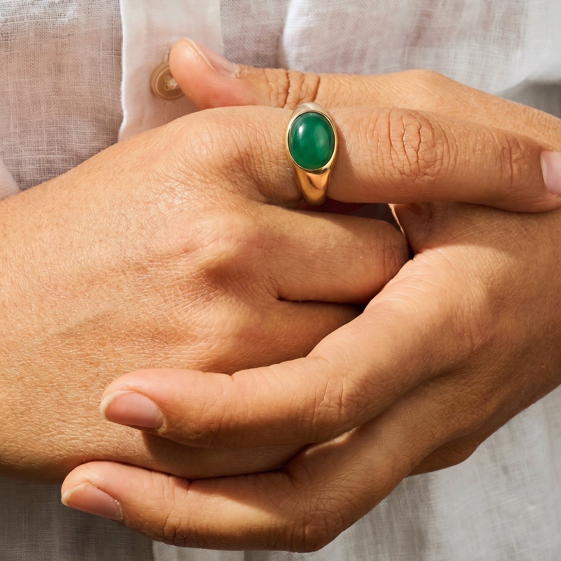 VINTAGE 14k Green Onyx Signet Ring – Adorn to Rise