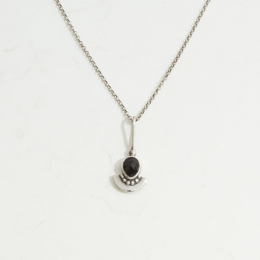 Onyx Shield Pendant | Silver