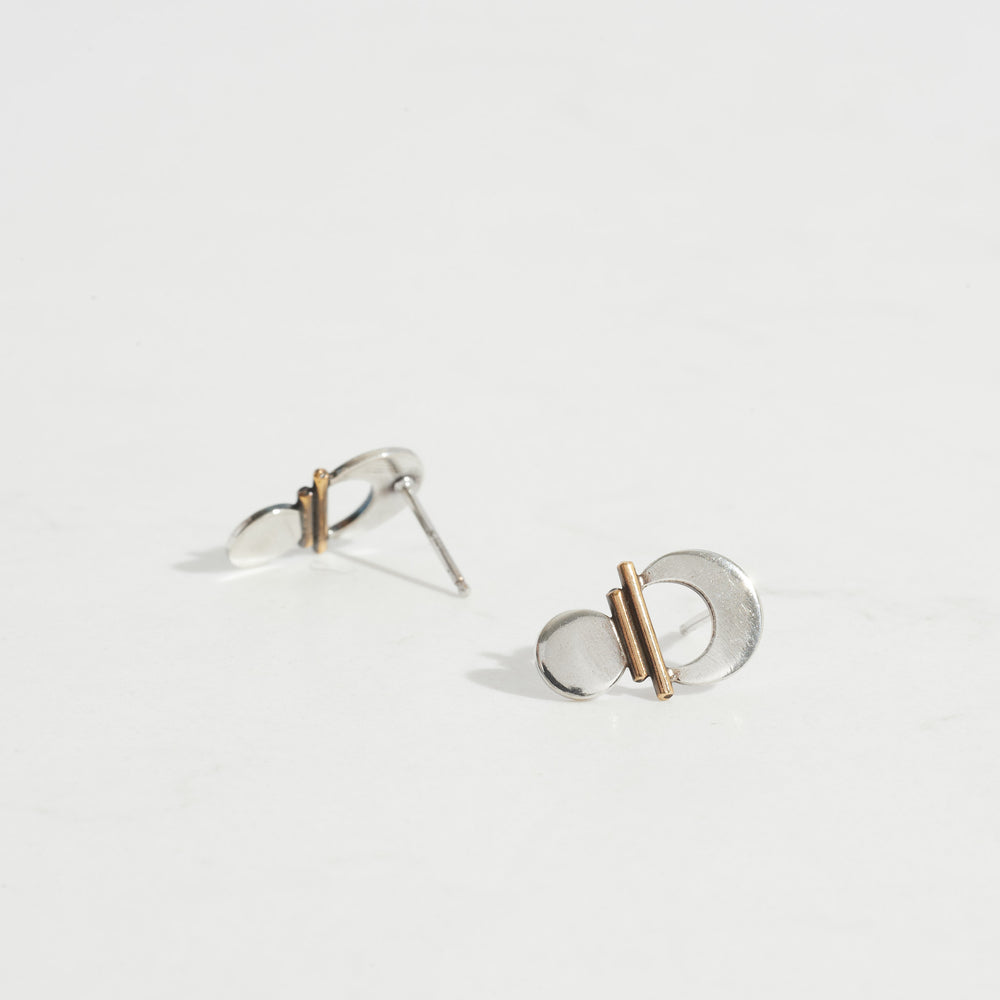 Prana Studs | Silver + Brass