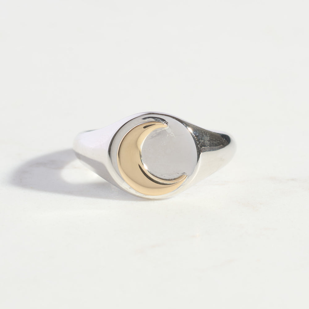 Crescent Moon Signet Ring | Ready to Ship