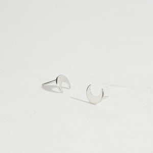 
                  
                    Large Crescent Moon Studs | Silver
                  
                