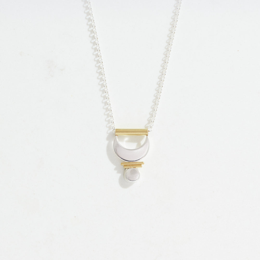 Small Prana Pendant | 18k Gold + Silver