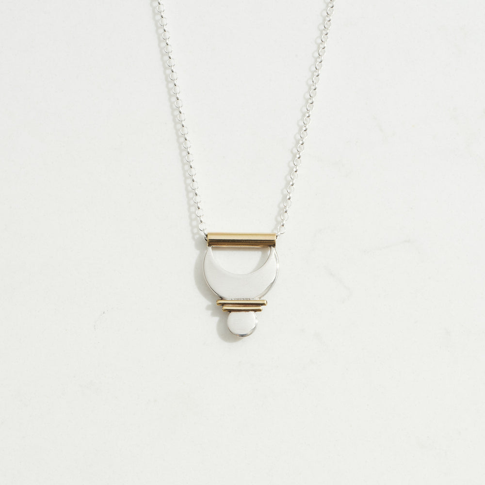 
                  
                    Small Prana Pendant | Silver + Brass
                  
                