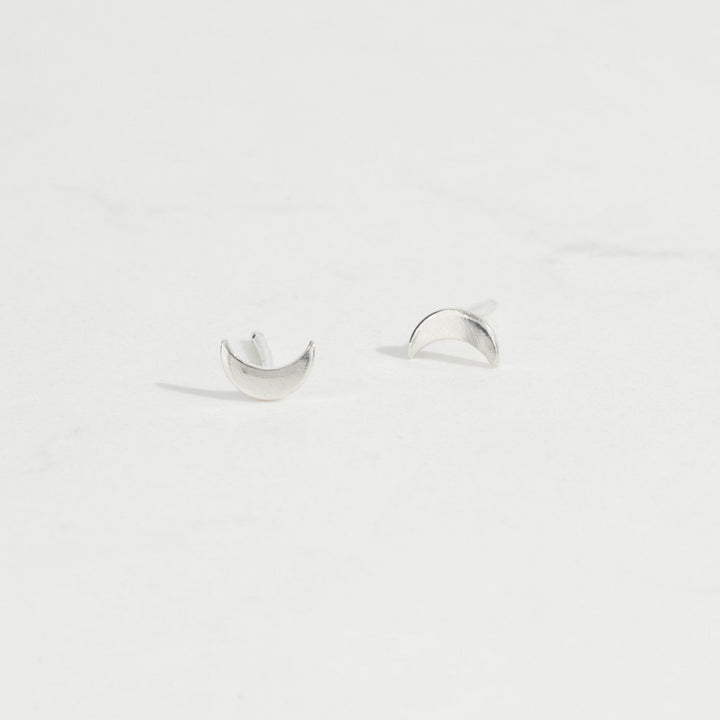 Small Crescent Moon Studs