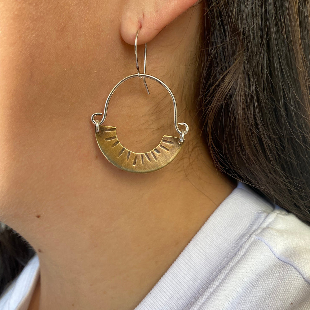 
                  
                    Daylight Earrings  | Silver + Brass
                  
                