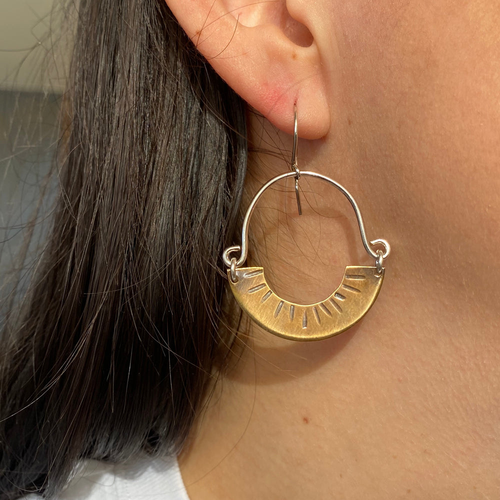 
                  
                    Daylight Earrings  | Silver + Brass
                  
                