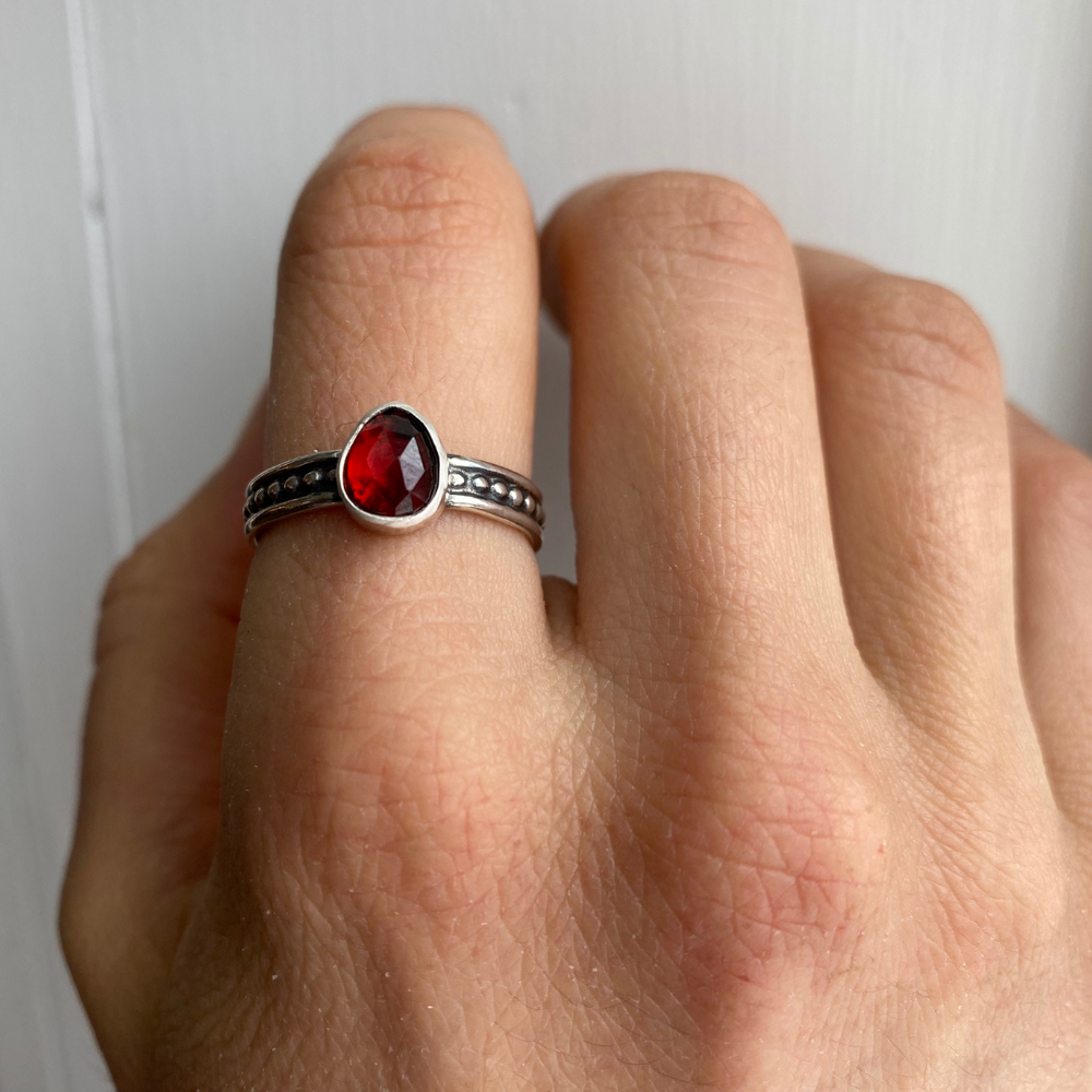 
                  
                    Garnet Protection Ring  | Silver
                  
                