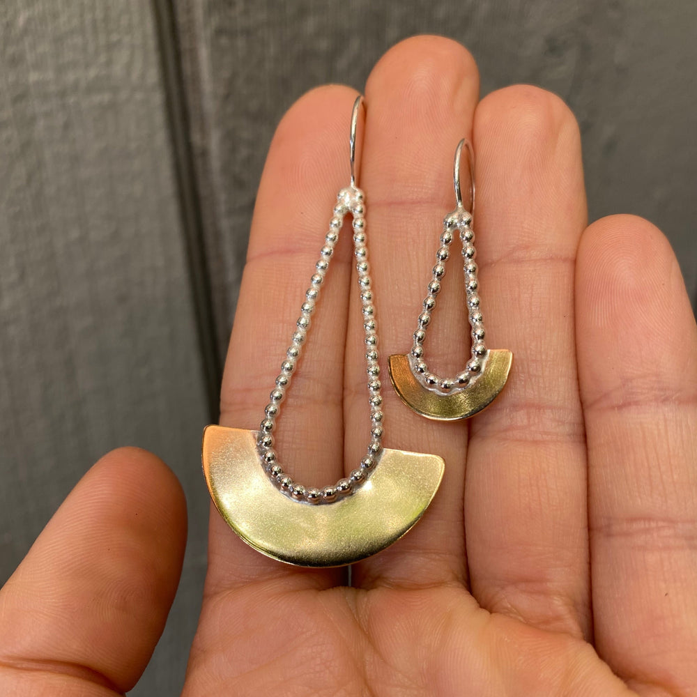 
                  
                    Small Ritual Axe Earrings |Silver + Brass
                  
                
