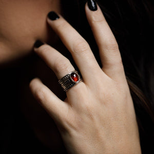 
                  
                    Garnet Protection Ring  | Silver
                  
                