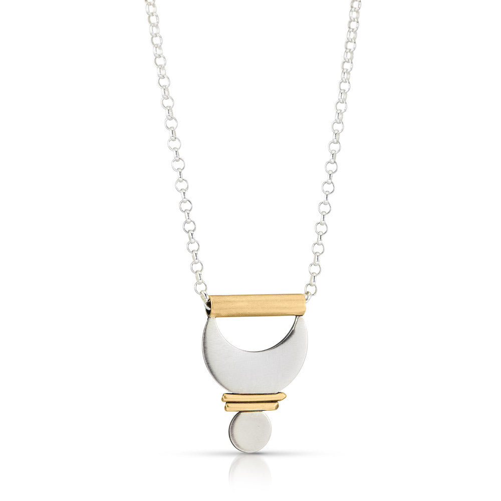 
                  
                    Small Prana Pendant | Silver + Brass
                  
                