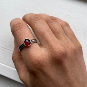 
                  
                    Garnet Protection Ring  | Silver
                  
                